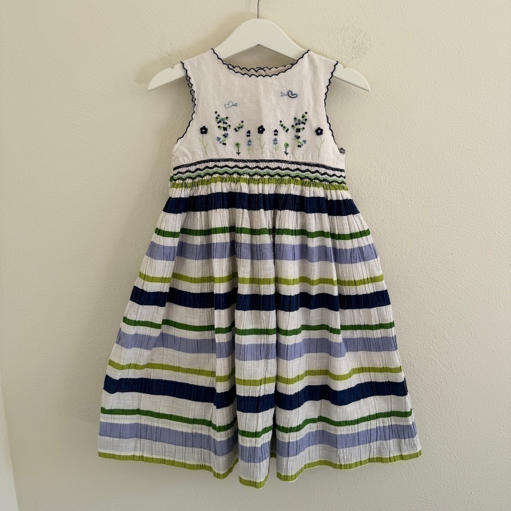Kids Sarah Louise England Embroidered and Smocked Dress 4T